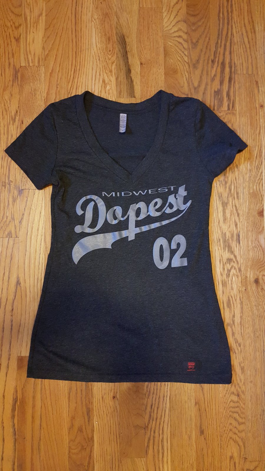 Image of MidWest Dopest V-neck Black & Shark Grey