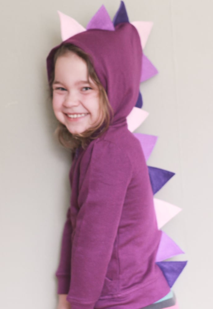 Image of girl dinosaur sweatshirt {purple}
