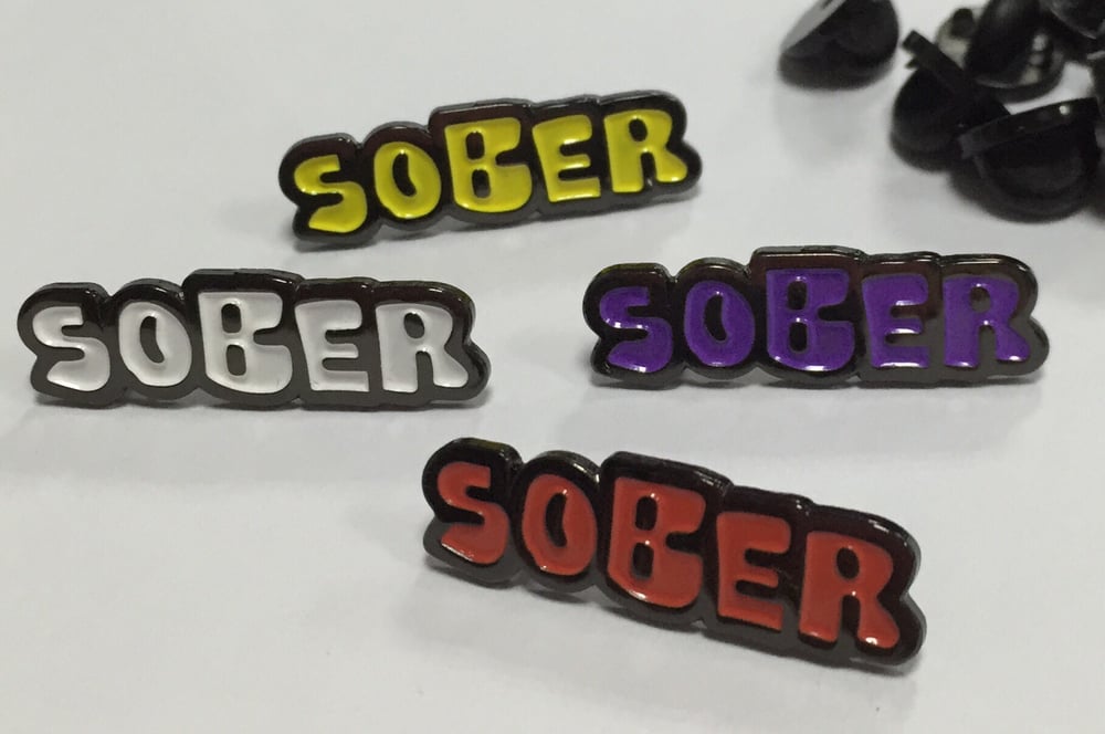 Sober 1.25 Inch Lapel Pin