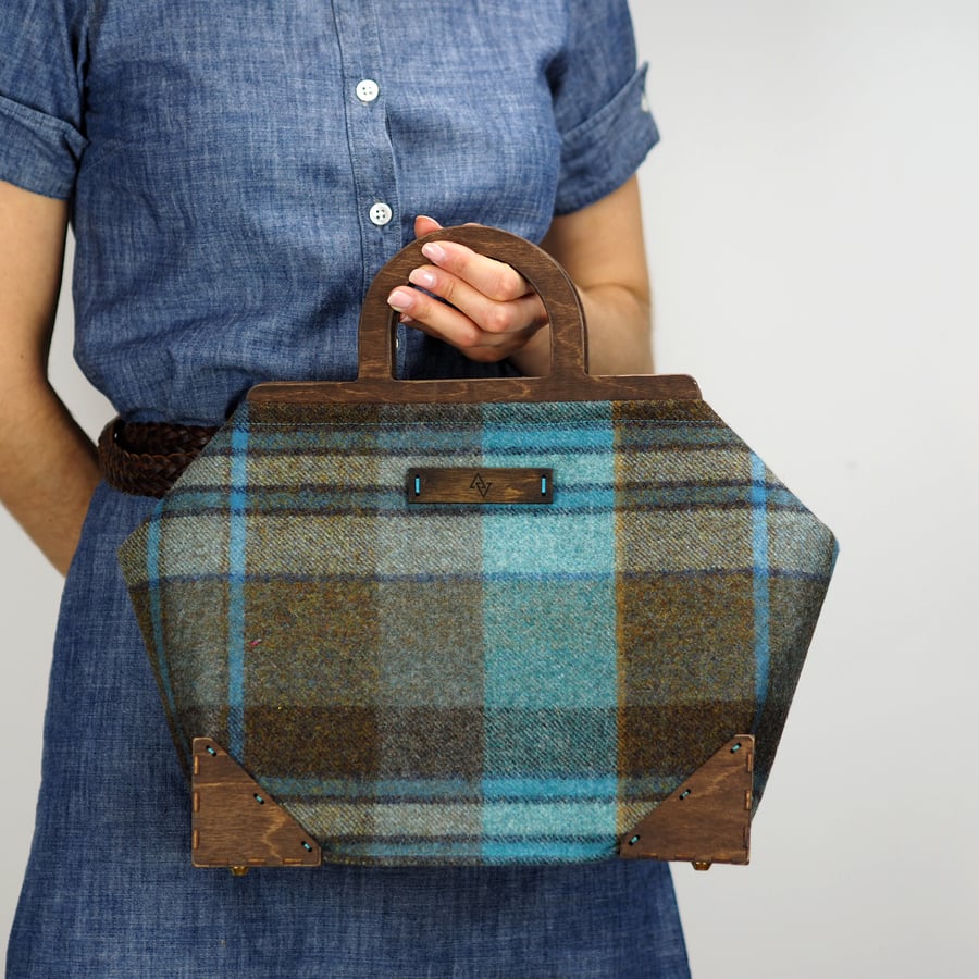 Image of Framed Handbag in Longleat Wool Plaid
