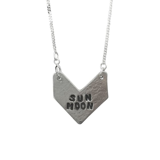 Image of Stamped Necklace Sun Moon Arrow