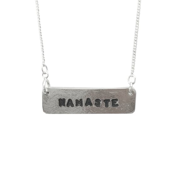 Image of Stamped Necklace Namaste