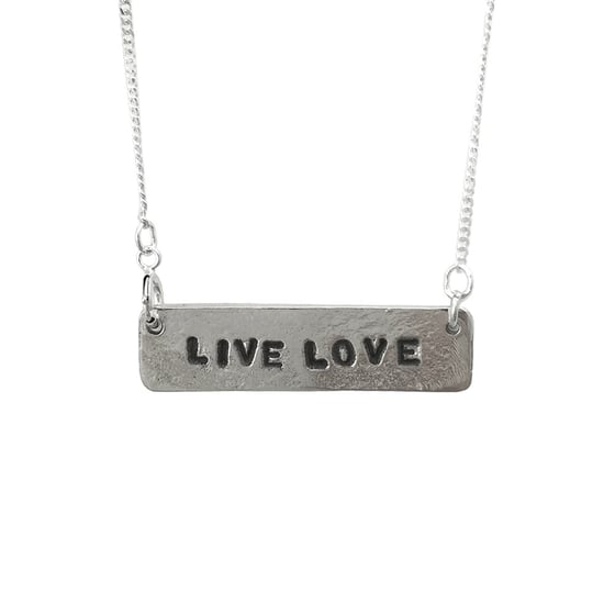 Image of Stamped Necklace Live Love