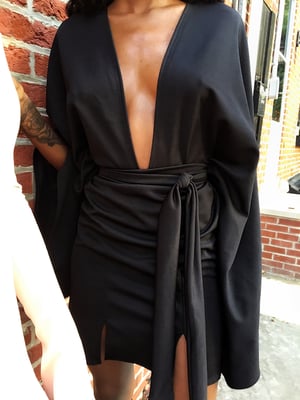 Image of 'Eliza' Deep Plunge Dress - Black