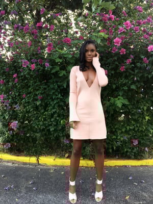 Image of 'Petal' Deep V Mini - Blush