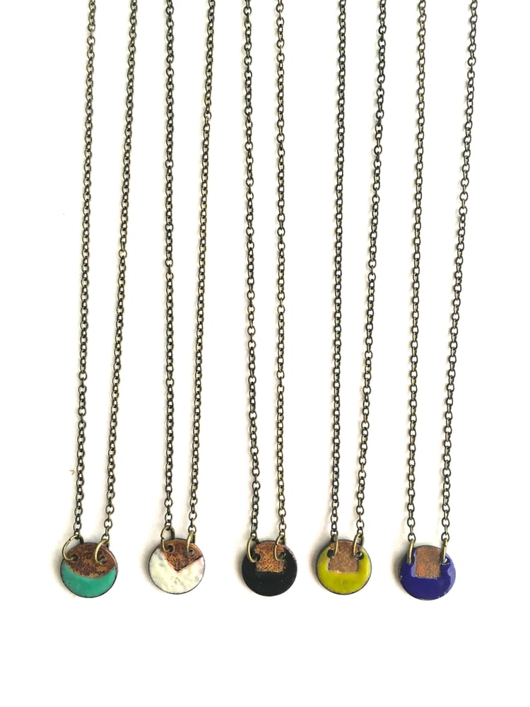 Image of Enamel Circle Necklace