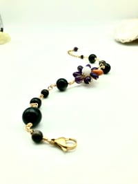 Image 4 of Purple Blush Bracelet featuring Amethyst Obsidian Flower Charm