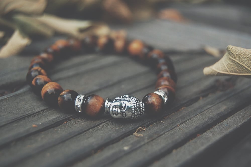 Image of Glazed Wood " The Buddha" Aura Bead
