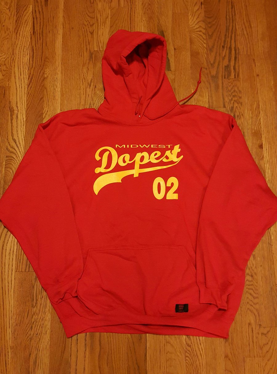 Image of MidWest Dopest Hoodie Red & Athletic Gold