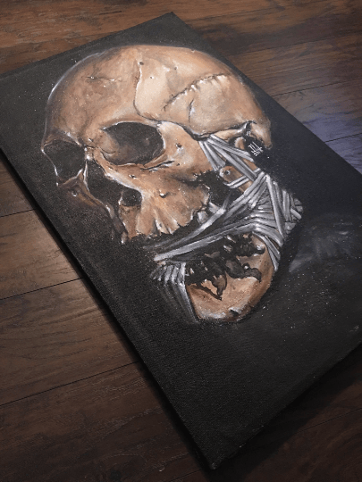 Image of JEREMY WORST Skull 2016 Canvas print skulls zombie mummy Artwork Signed Print poster