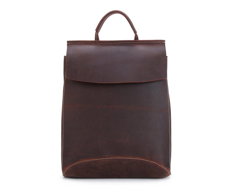 Image of Handcrafted Vintage Style Top Grain Leather Backpack Travel Backpack Unisex Backpack 8904