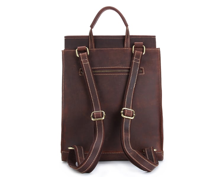 Handcrafted Vintage Style Top Grain Leather Backpack Travel Backpack