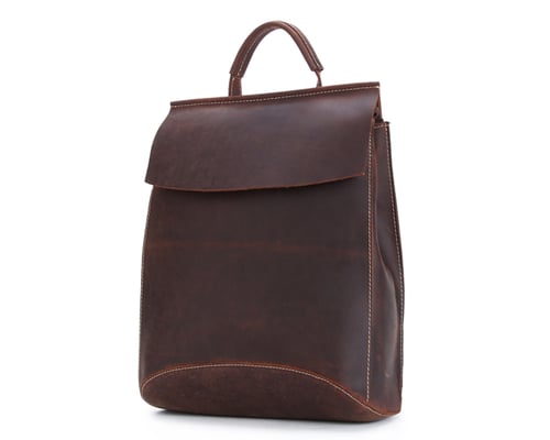 Image of Handcrafted Vintage Style Top Grain Leather Backpack Travel Backpack Unisex Backpack 8904