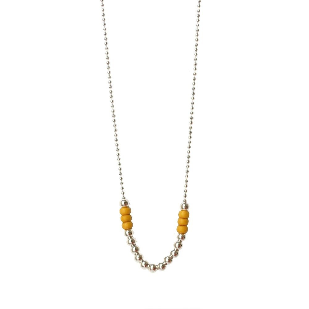 Image of Collier long argent couleurs "Goa"