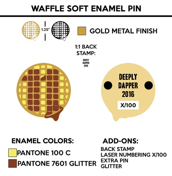 Image of PRE-ORDER - Waffle - Stranger Things Inspired Enamel Pin - Limited Glitter Edition