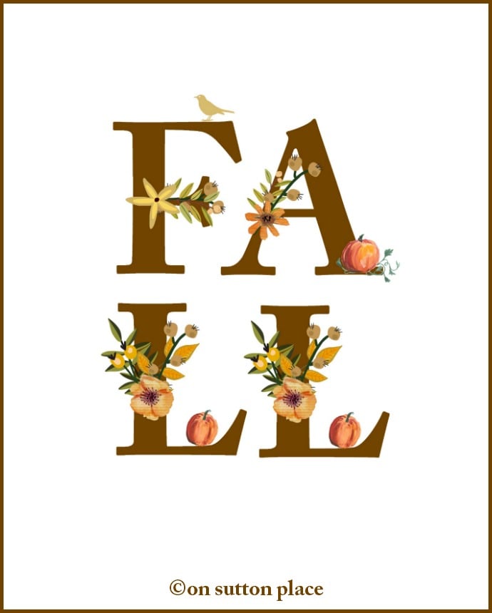 Image of FALL Floral Alphabet Printable