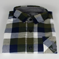 Image 4 of Checked Shirt Green/Dark Blue/White