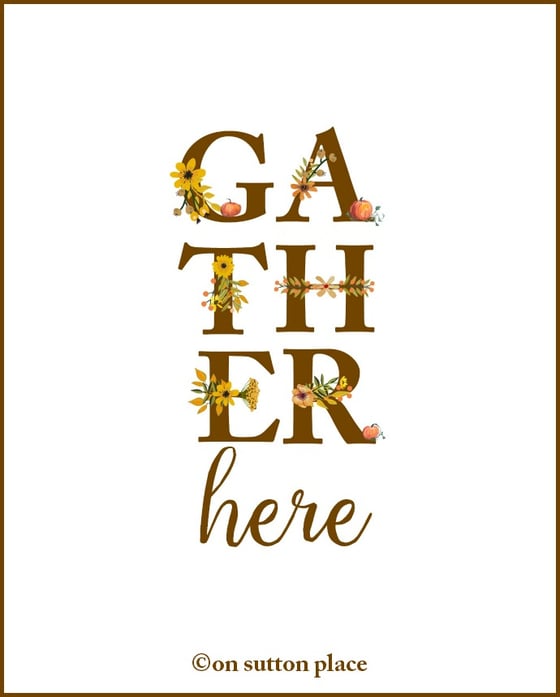 Image of GATHER HERE Floral Alphabet Printable