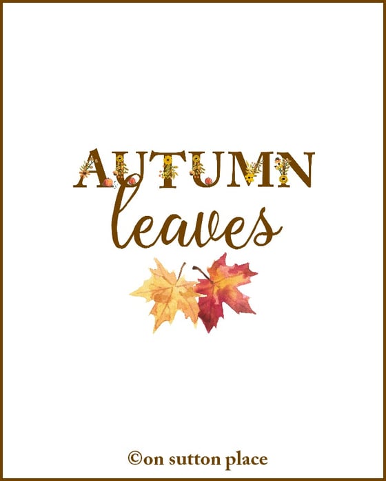 Image of AUTUMN LEAVES Fall Floral Alphabet Printable