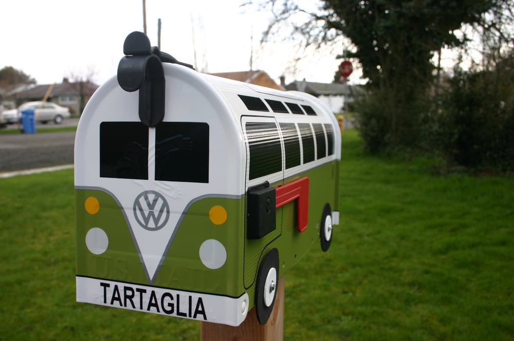 Image of 21 Window Made To Order Volkswagen Bus - Eden Green Mailbox by TheBusBox - Choose Your Color