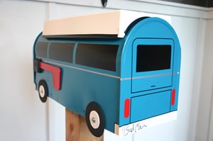 Image of Teal Volkswagen Camper Bay Window Bus Mailbox By TheBusBox - Choose Your Color