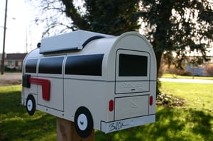 Image of Custom Herbie Style Volkswagen Bay Window Camper Bus Mailbox by TheBusBox