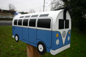 Image of Blue 21 Window Made To Order Volkswagen Bus - Blue Mailbox by TheBusBox - Choose Your Color