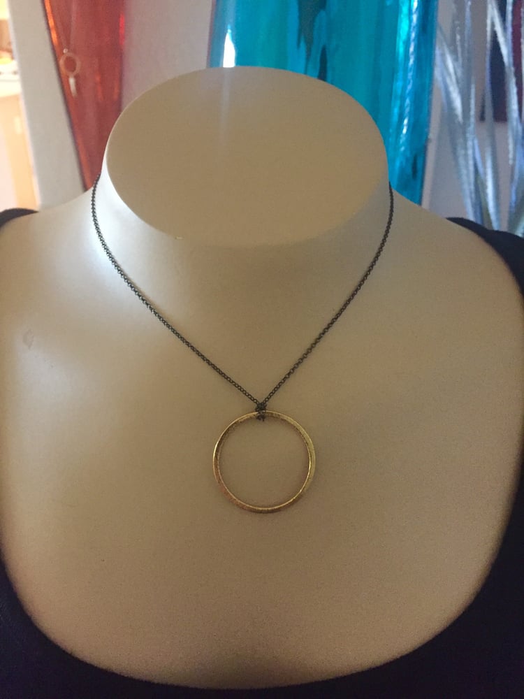 Image of Matte Brushed Gold Circle Pendant