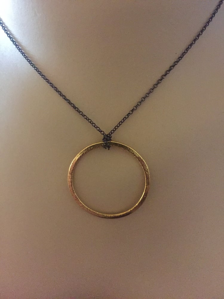 Image of Matte Brushed Gold Circle Pendant