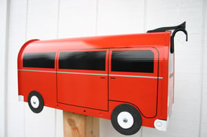 Image of Orange Volkswagen Bay Window Bus by TheBusBox - Choose Your Color