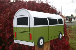 Image of Green Two Tone Volkswagen Bay Window Bus by TheBusBox - Choose Your Color VW