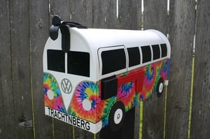 Image of Tie Dye Volkswagen Bus by TheBusBox - Hippie Split Window VW