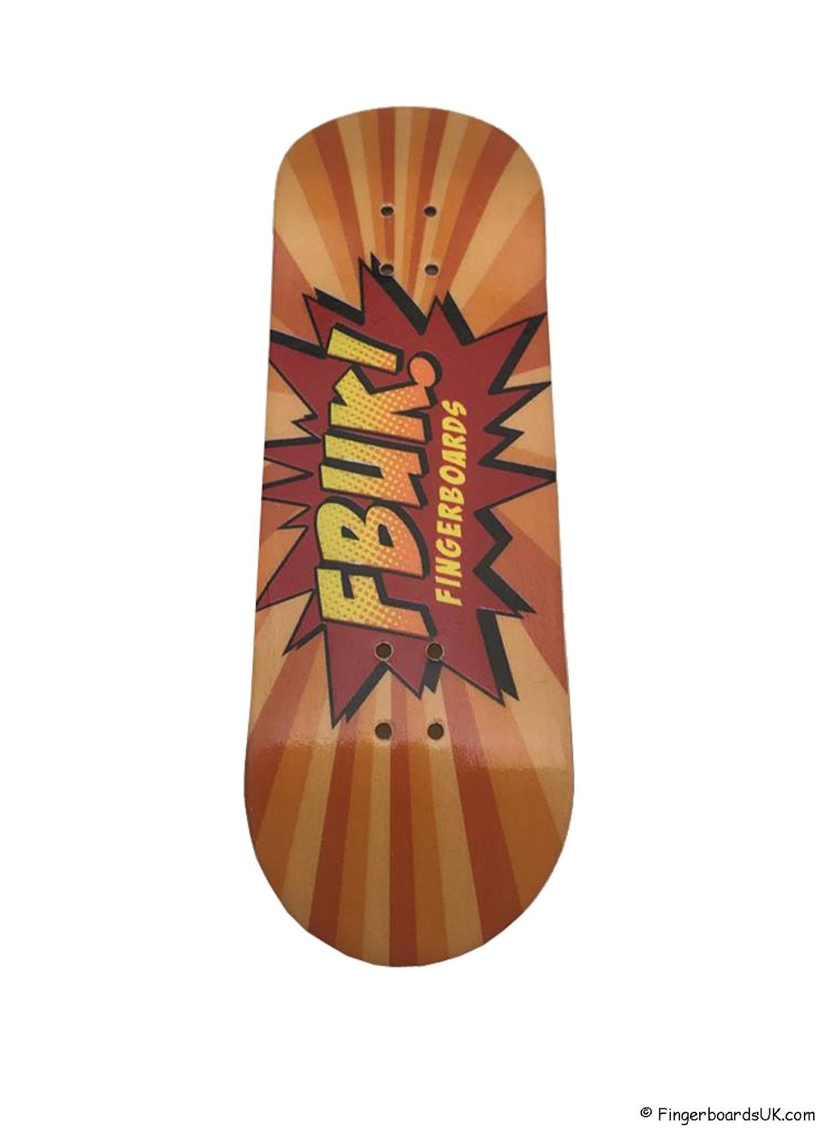 FBUK Premium Graphic Deck KAPOW Orange Fingerboards UK Shop