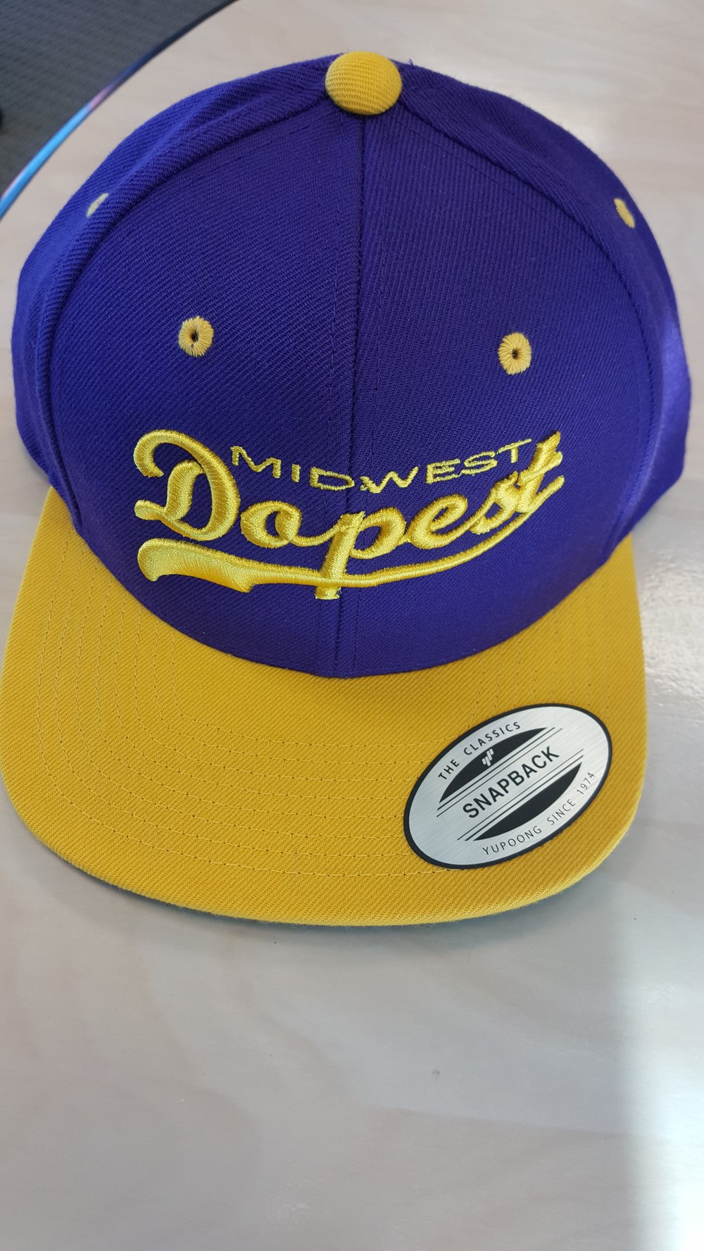 Image of MidWest Dopest Snapback Purple & Athletic Gold