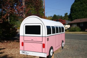 Image of Pink Volkswagen Split Window Bus by TheBusBox - Choose Your Color VW Splitty