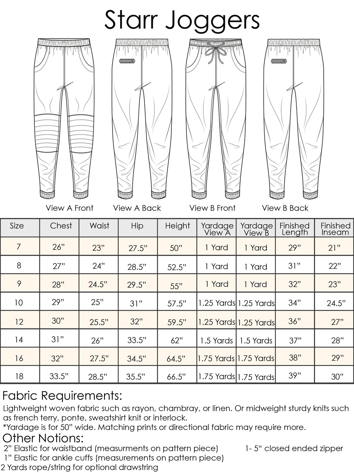 jax joggers size chart