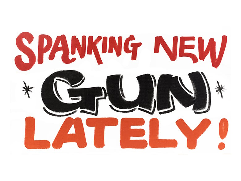 Image of Spanking New Gun Print by Nurse Signs