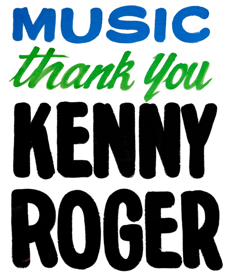 Image of Thank You Kenny Roger Print by Nurse Signs