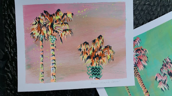 Image of 'Tangerine Palms' Original painting 