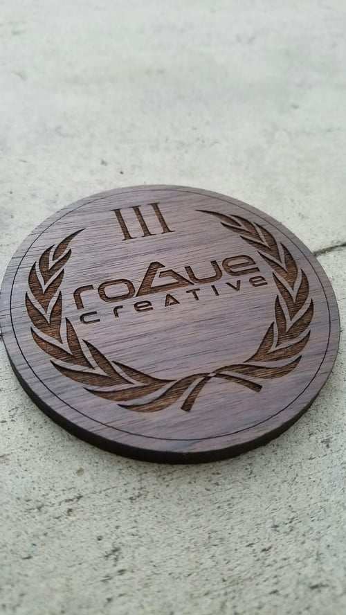 Image of Molon Labe 3% Laser engraved Walnut wood drink coaster set of 2