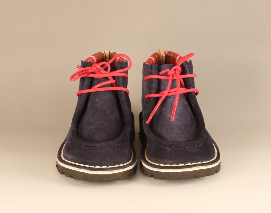 Image of Anatole - Marine, cheville Tartan rouge