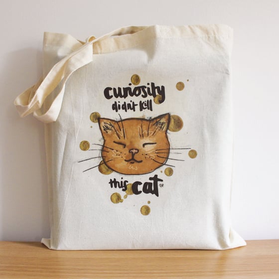 Image of The Curious Cat Tote Bag