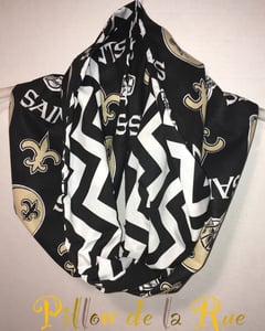 Image of New Orleans Saints (inspired) Black and Gold Infinity Scarf 