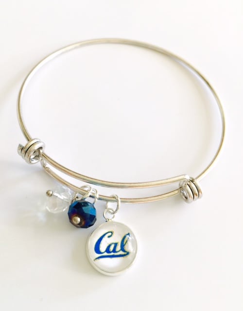 Cal Berkeley Water Polo silver bangle bracelet Personalized Team