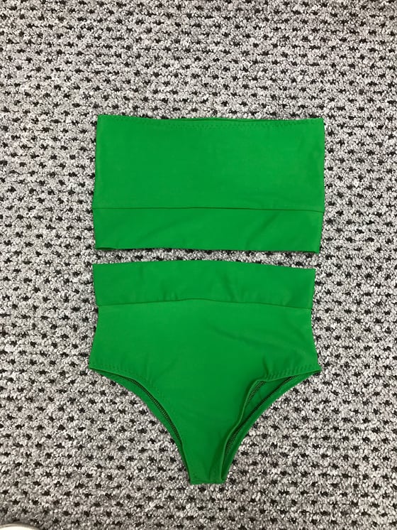 Image of Royal Green Bandeau Bikini 6 8 and 10