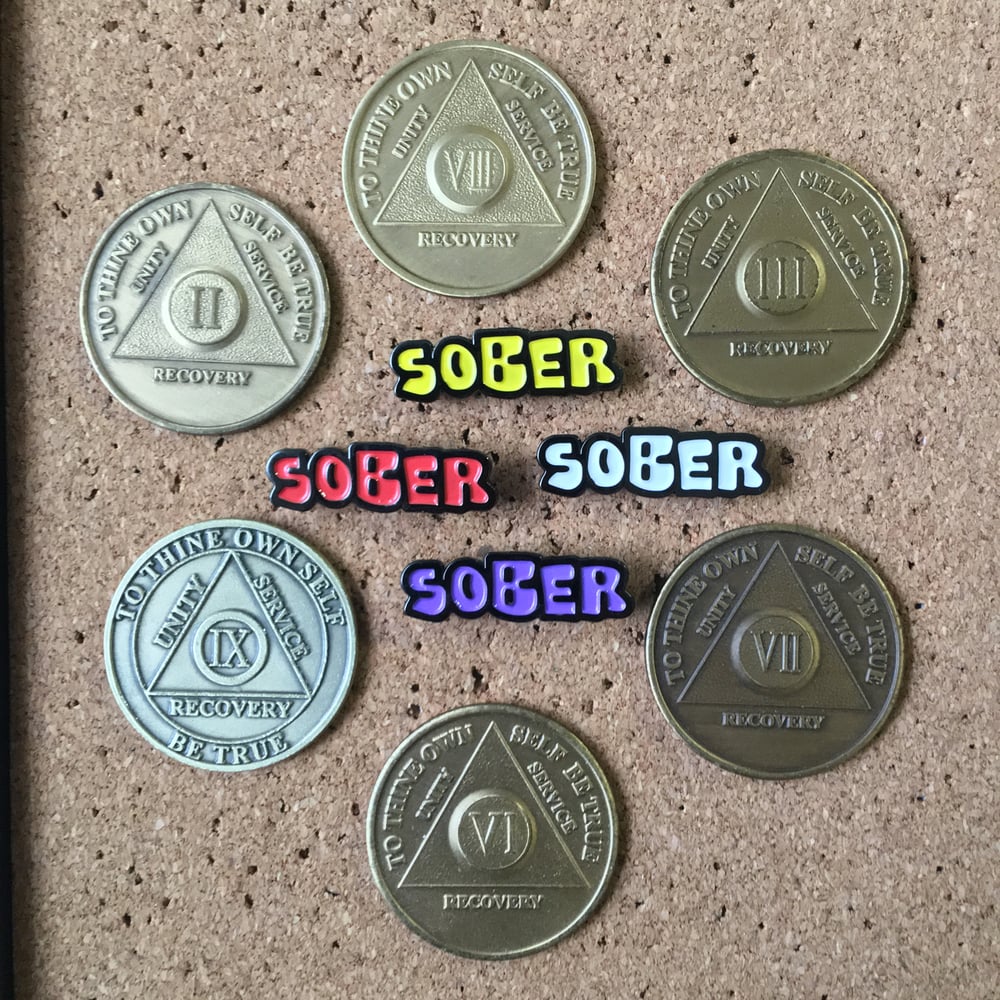 Sober 1.25 Inch Lapel Pin