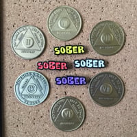 Image 3 of Sober 1.25 Inch Lapel Pin