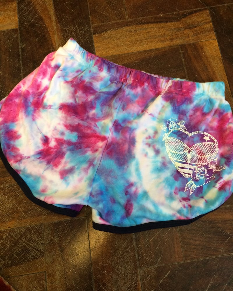 Image of Tie dye butt crew shorts