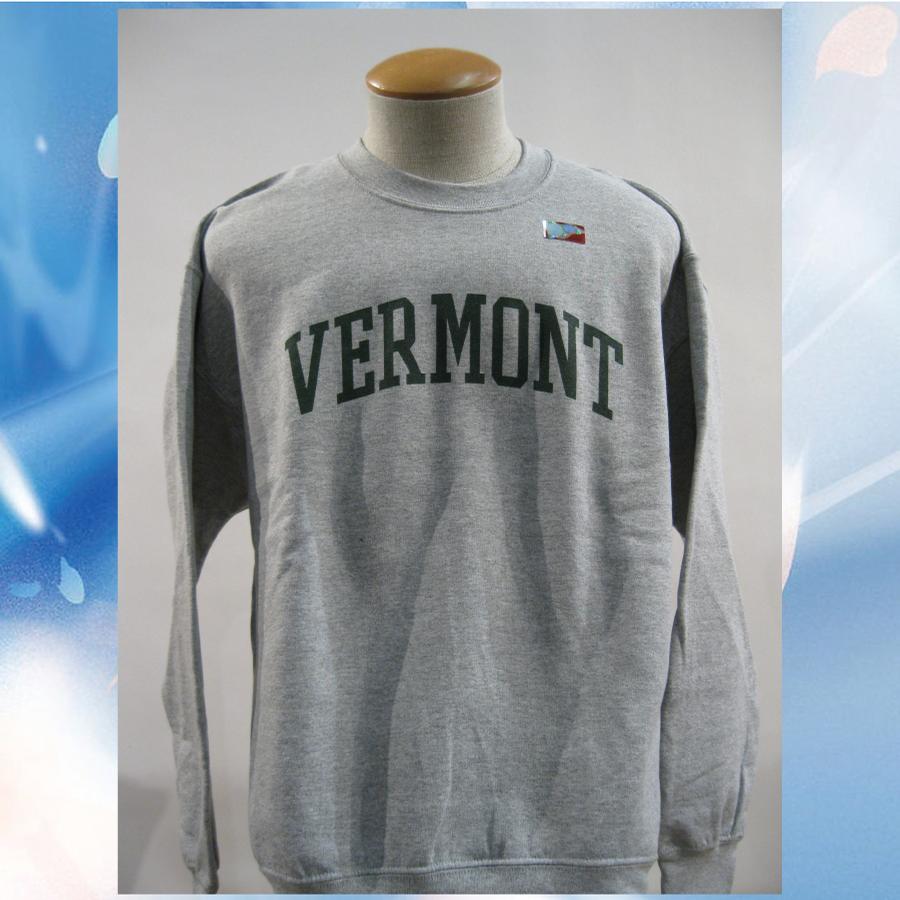 Image of Vermont Arch Sweatshirt on Ash Gray Crew Neck with Green Arch - UVM University of Vermont  Crew - VT