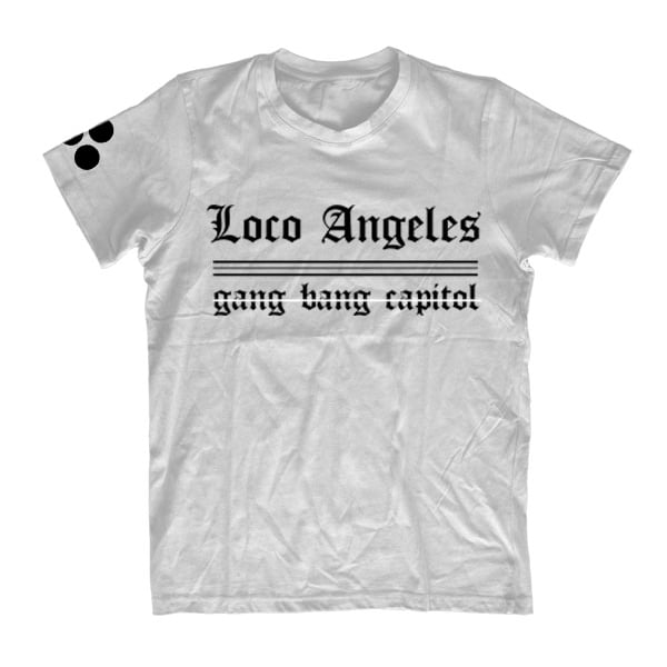 Image of LOCO ANGELES - WHITE T-SHIRT/WHITE LETTERS